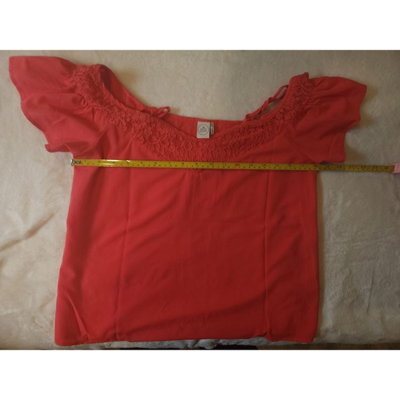 Terra & Sky Salmon V-Neck Tee 0X 14W - Picture 10 of 11